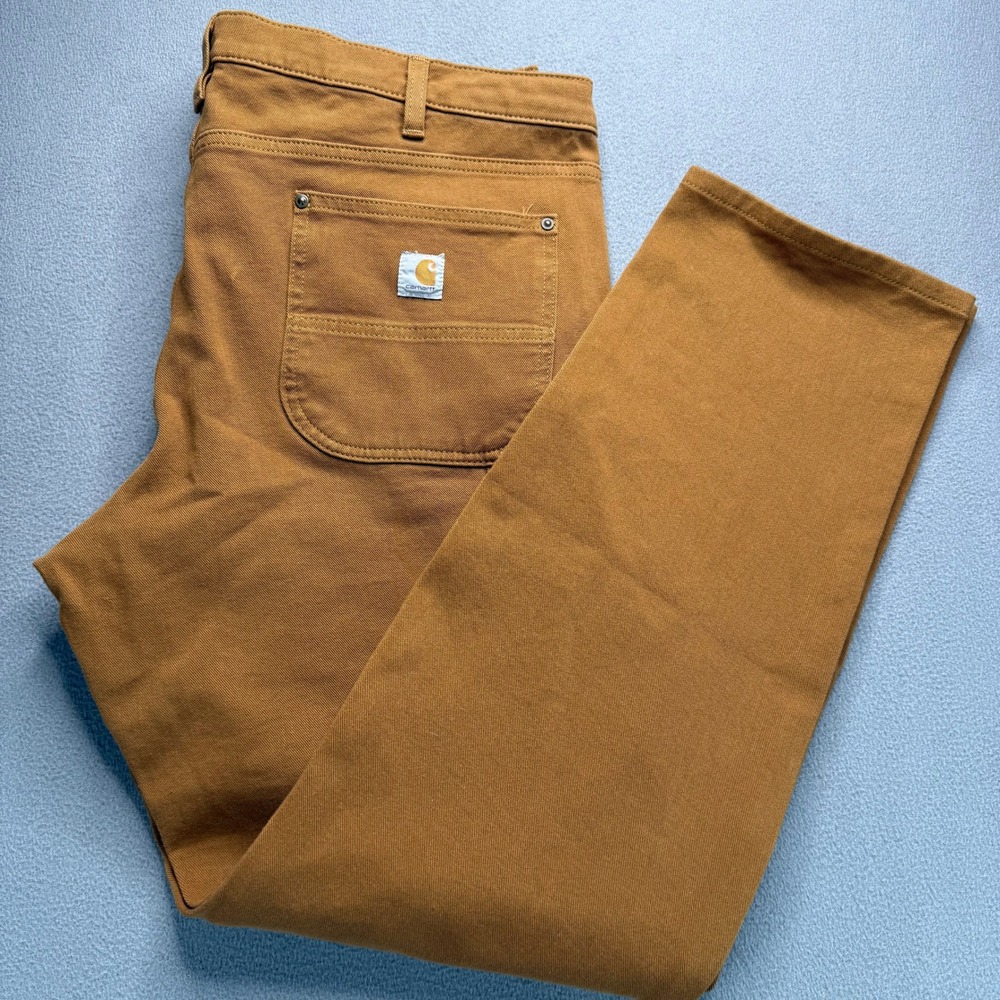 Carhartt Pants Womens 18 Tall Brown Straight Fit Double Front Work Rugged 104296